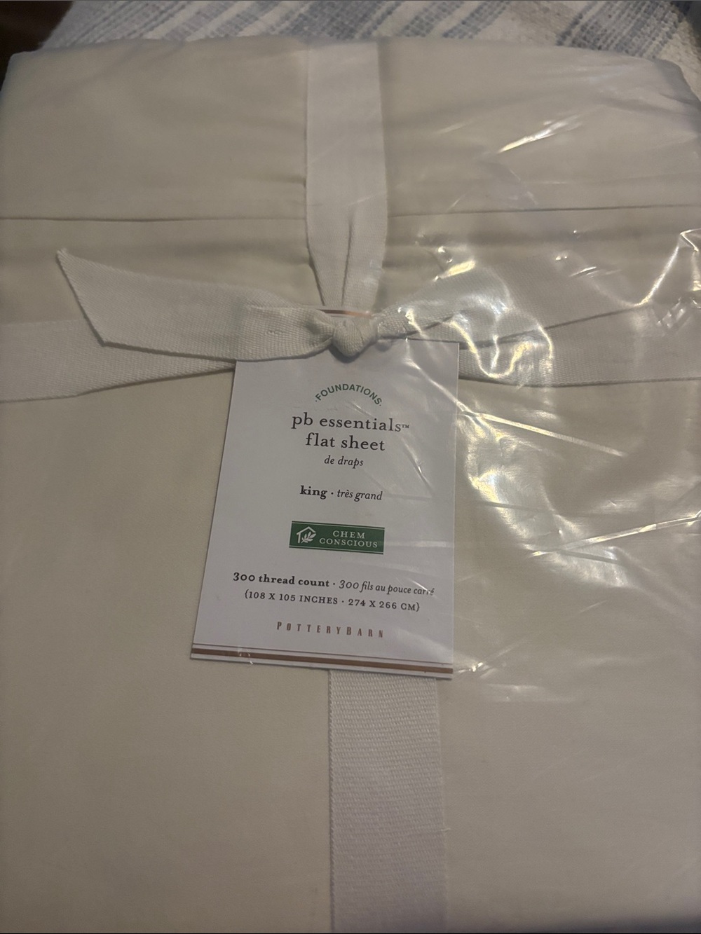 Pottery Barn Cream King Flat Sheet - pb essentials™